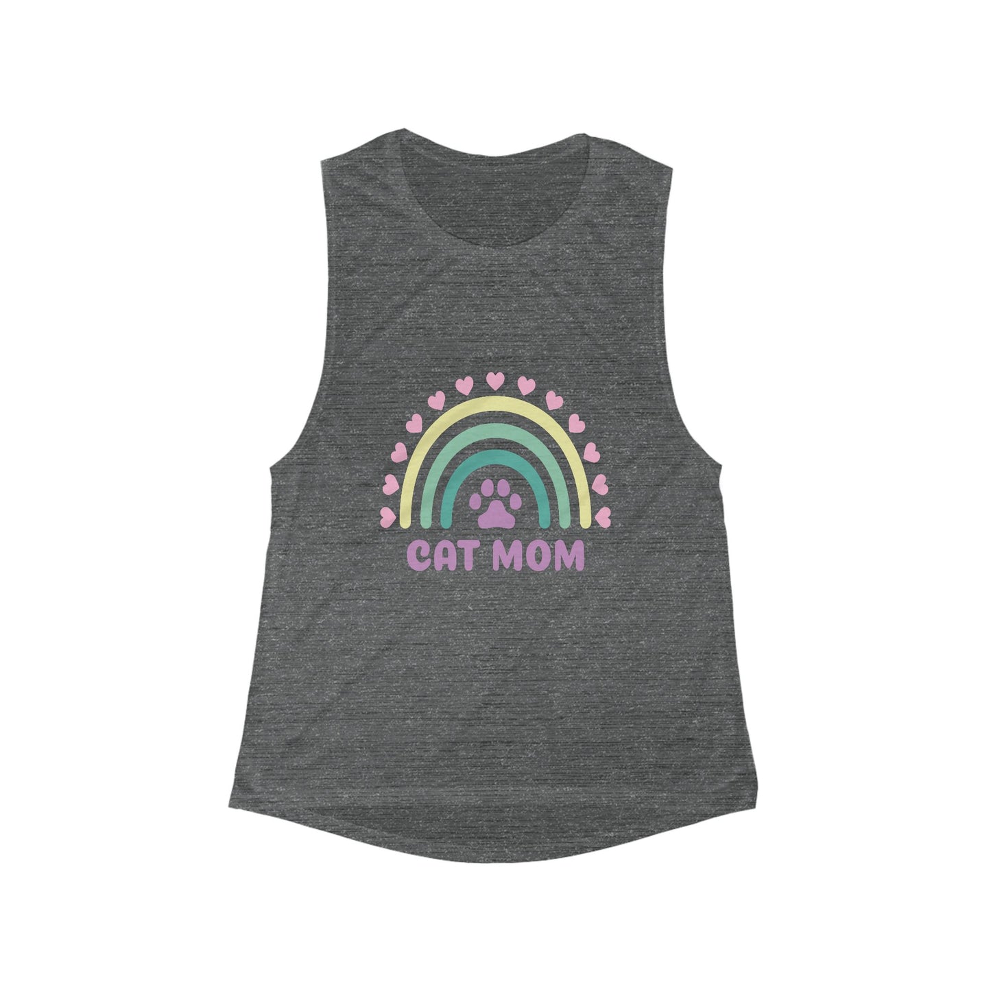 Cat Mom - Women's Flowy Muscle Tank