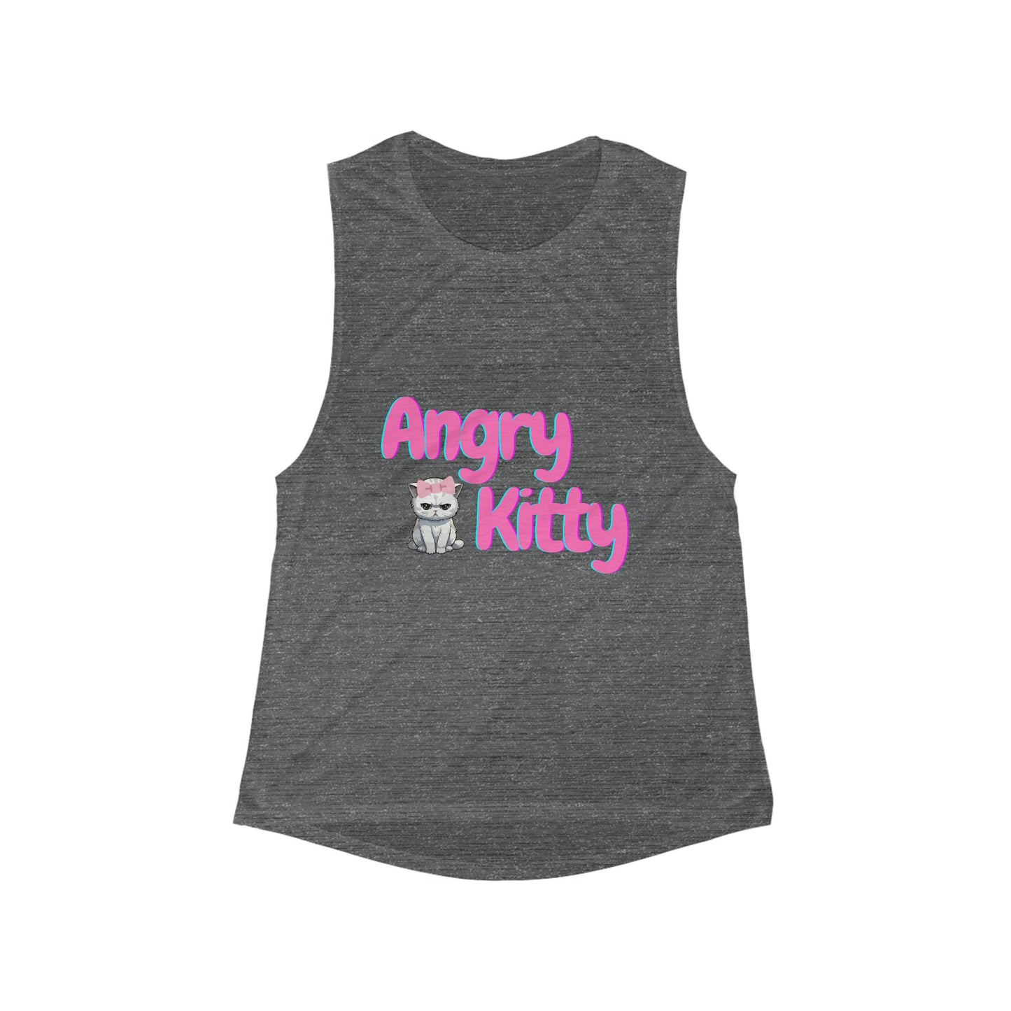 Angry Kitty - Women's Flowy Muscle Tank