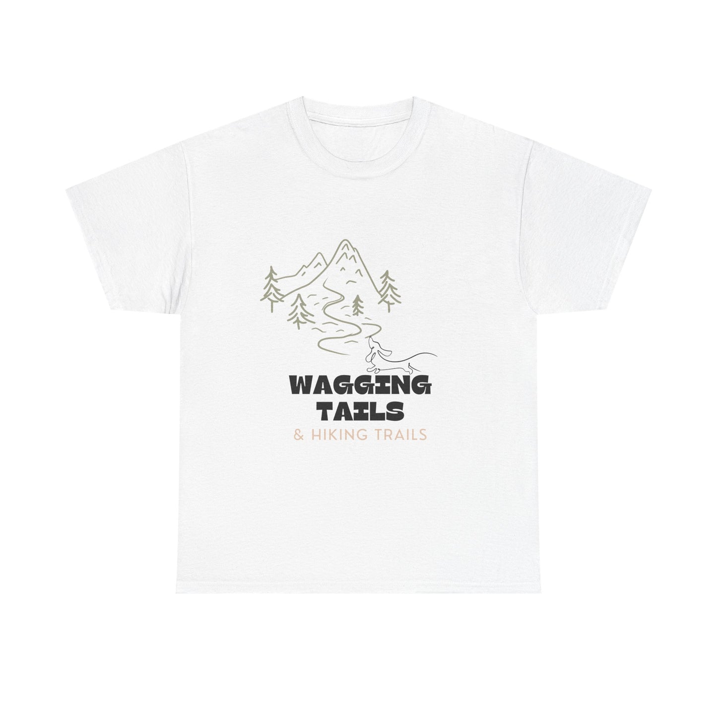 Wagging Tails Hiking Trails - Unisex Heavy Cotton Tee