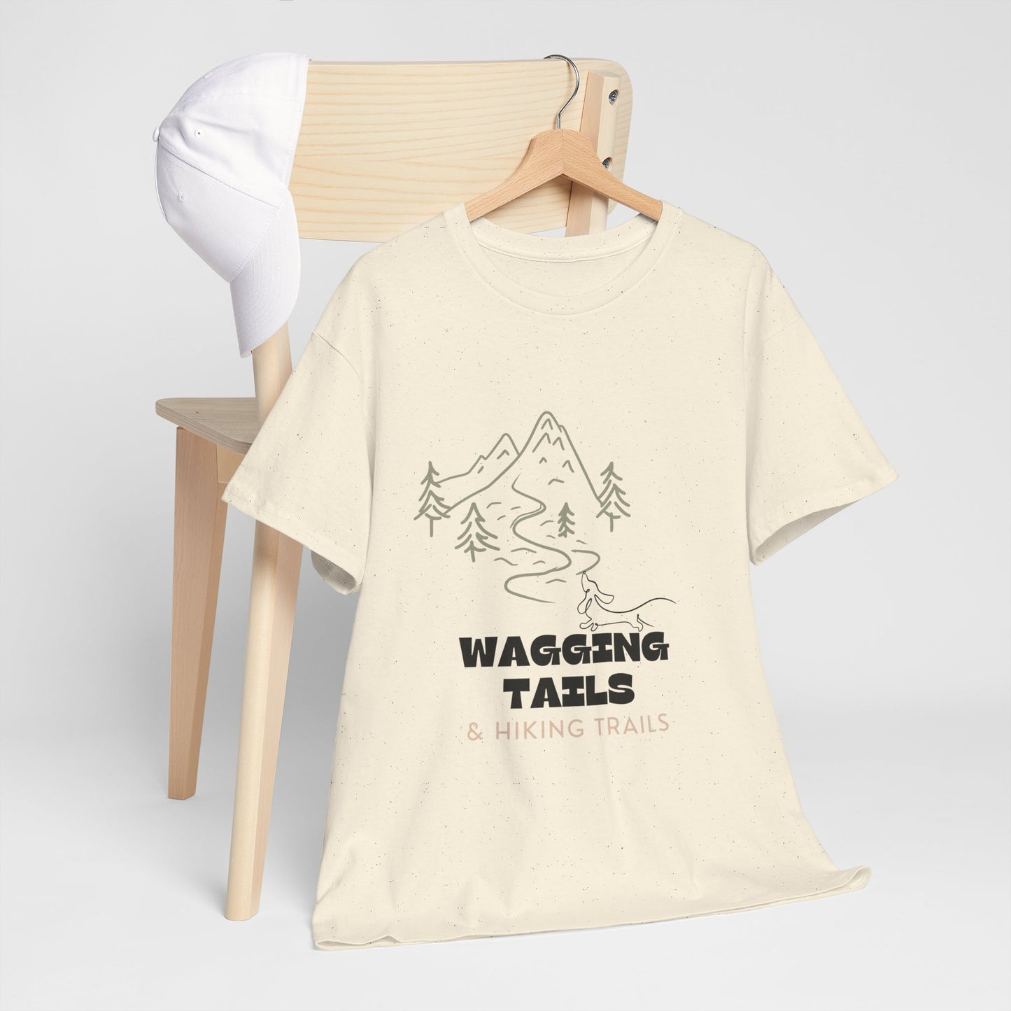Wagging Tails Hiking Trails - Unisex Heavy Cotton Tee
