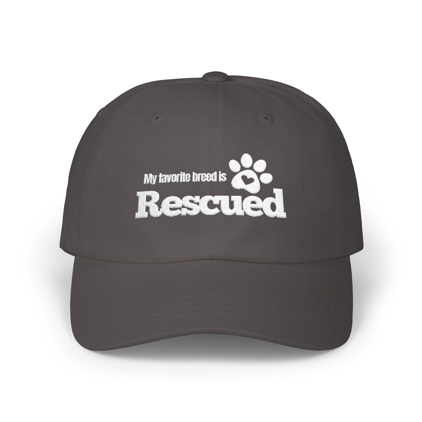 My Favorite Breed Is Rescued – Embroidered Classic Dad Cap