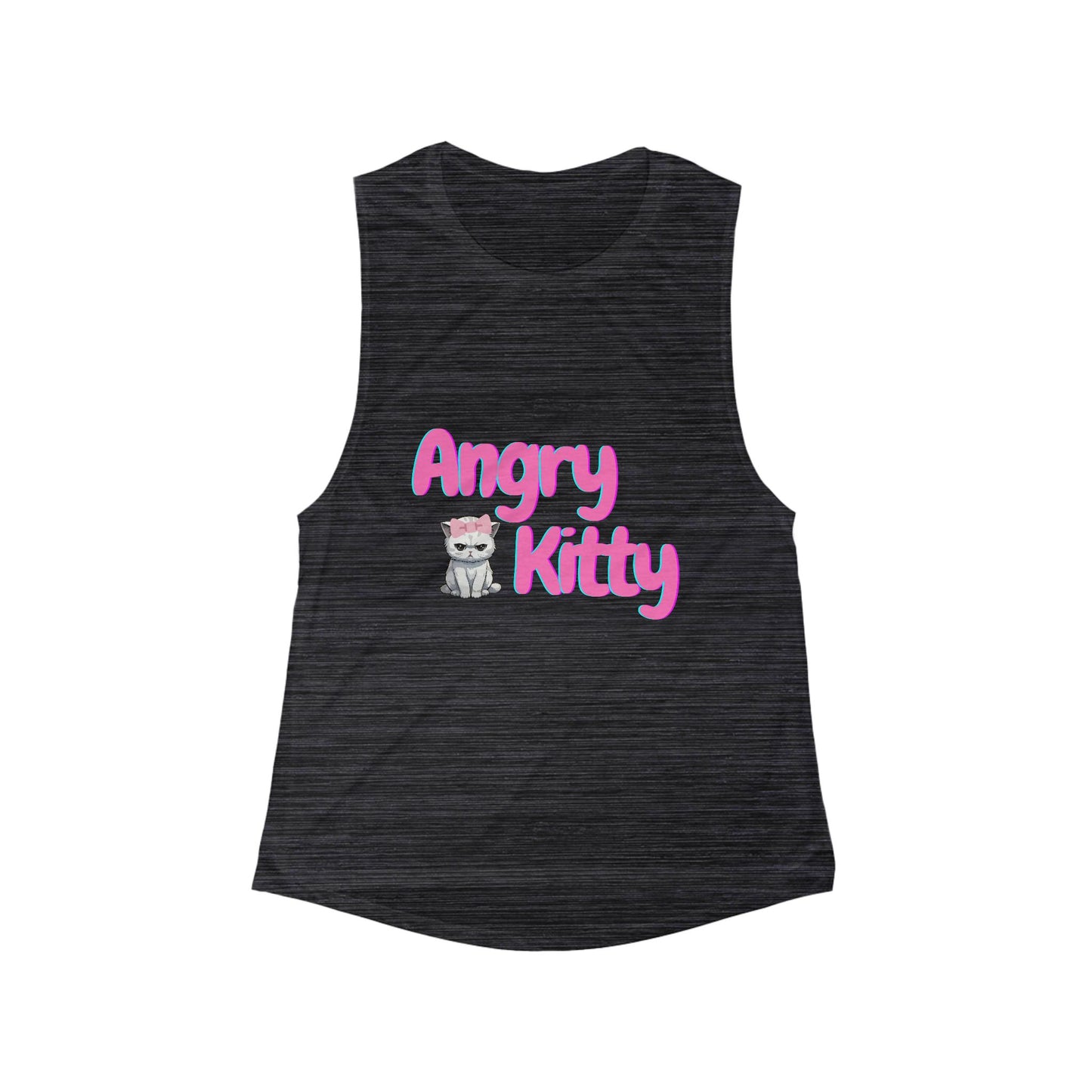 Angry Kitty - Women's Flowy Muscle Tank