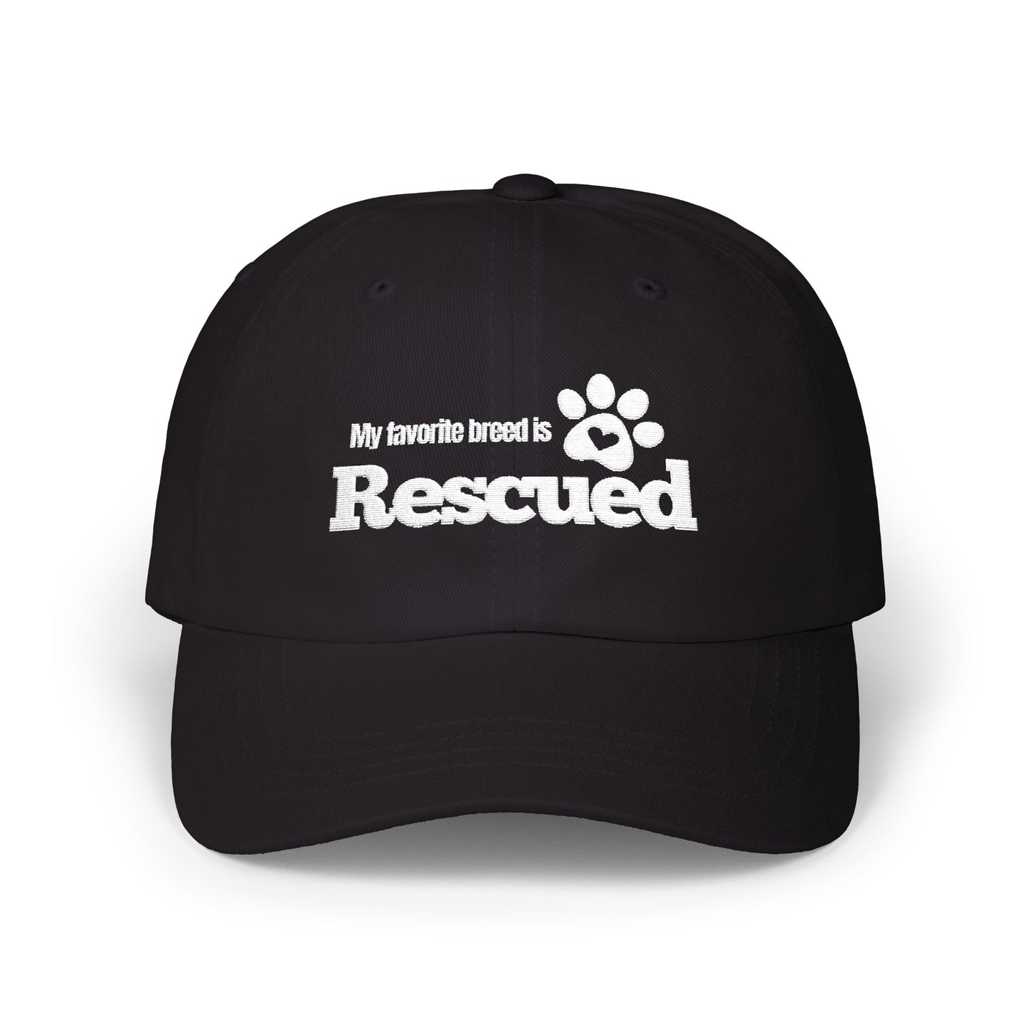 My Favorite Breed Is Rescued – Embroidered Classic Dad Cap