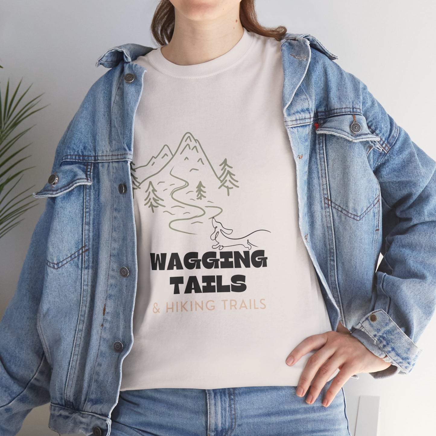 Wagging Tails Hiking Trails - Unisex Heavy Cotton Tee
