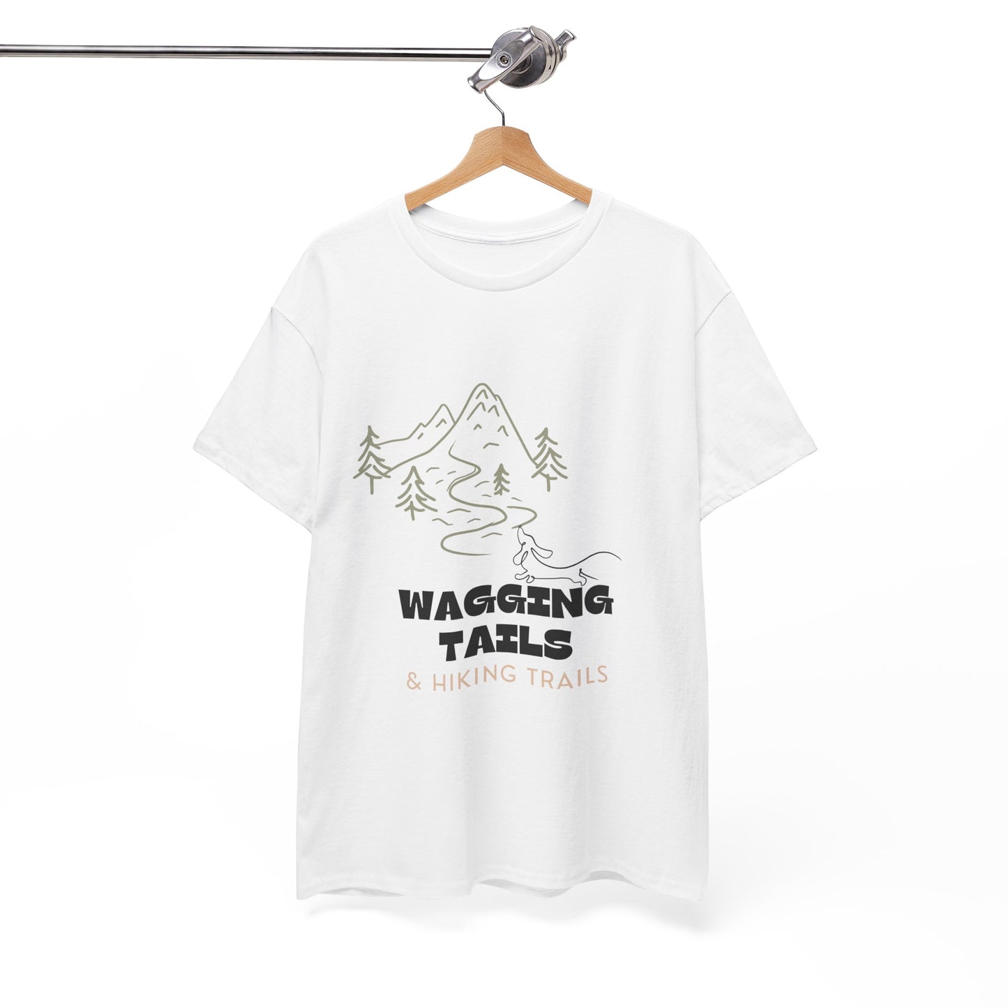 Wagging Tails Hiking Trails - Unisex Heavy Cotton Tee