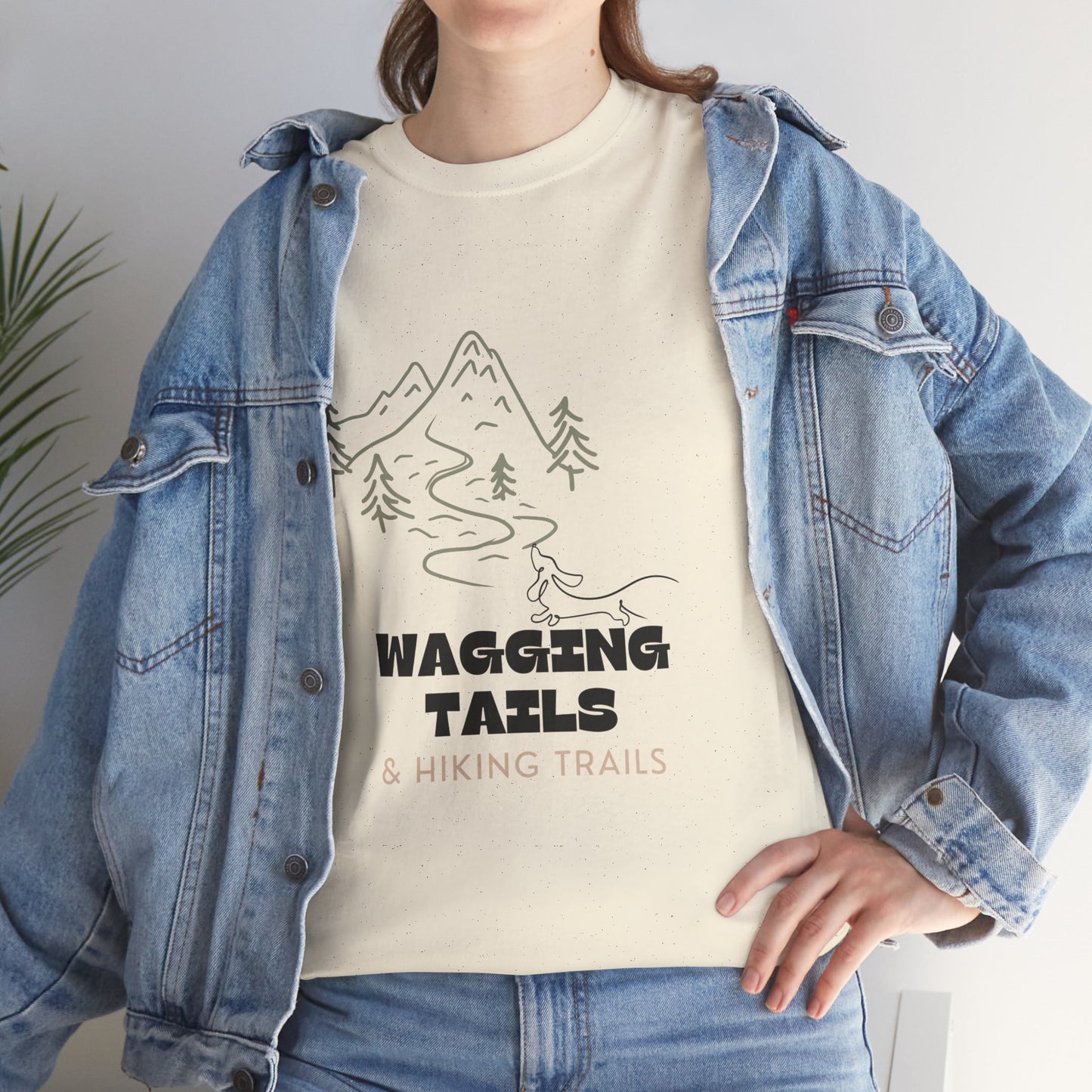 Wagging Tails Hiking Trails - Unisex Heavy Cotton Tee