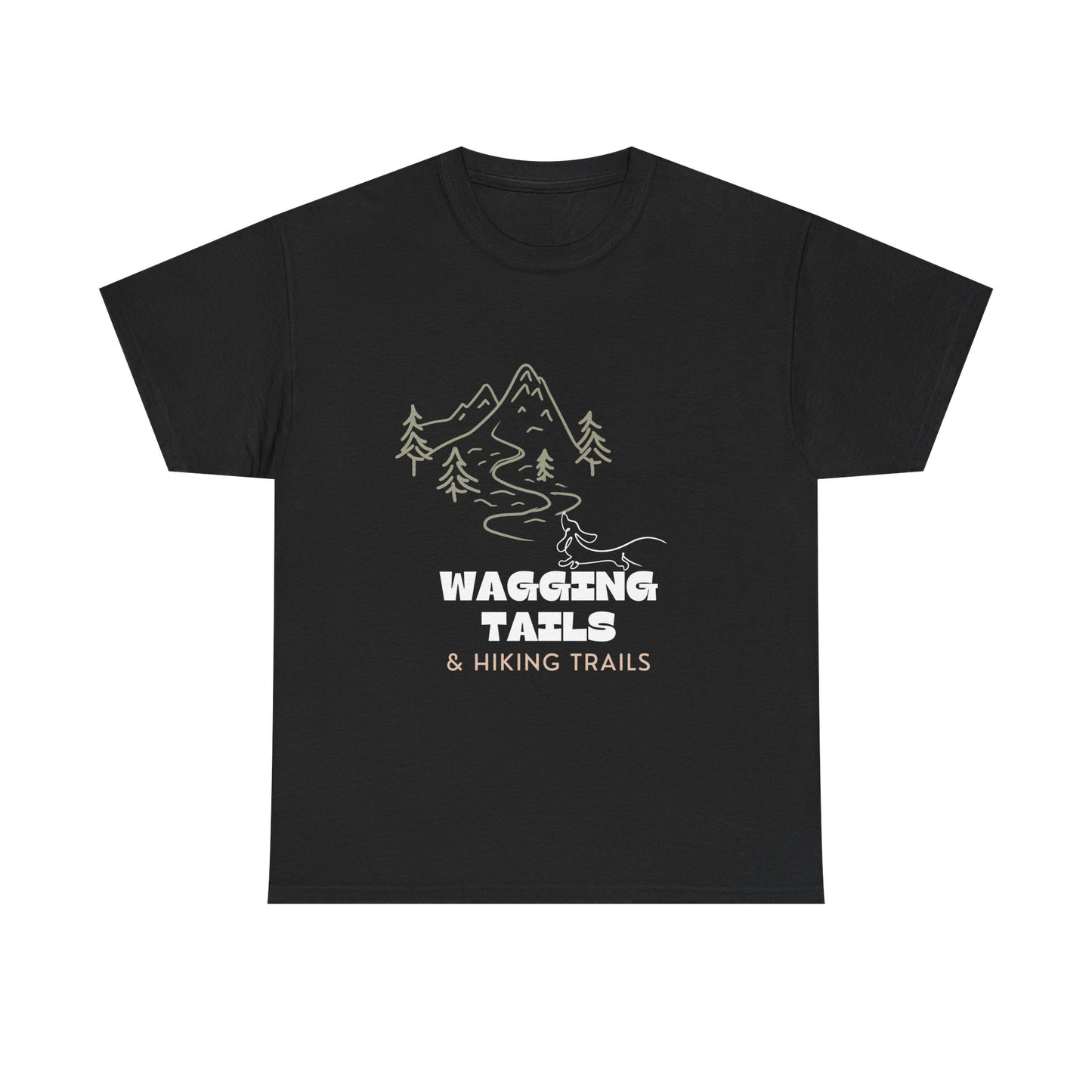 Wagging Tails Hiking Trails - Unisex Heavy Cotton Tee