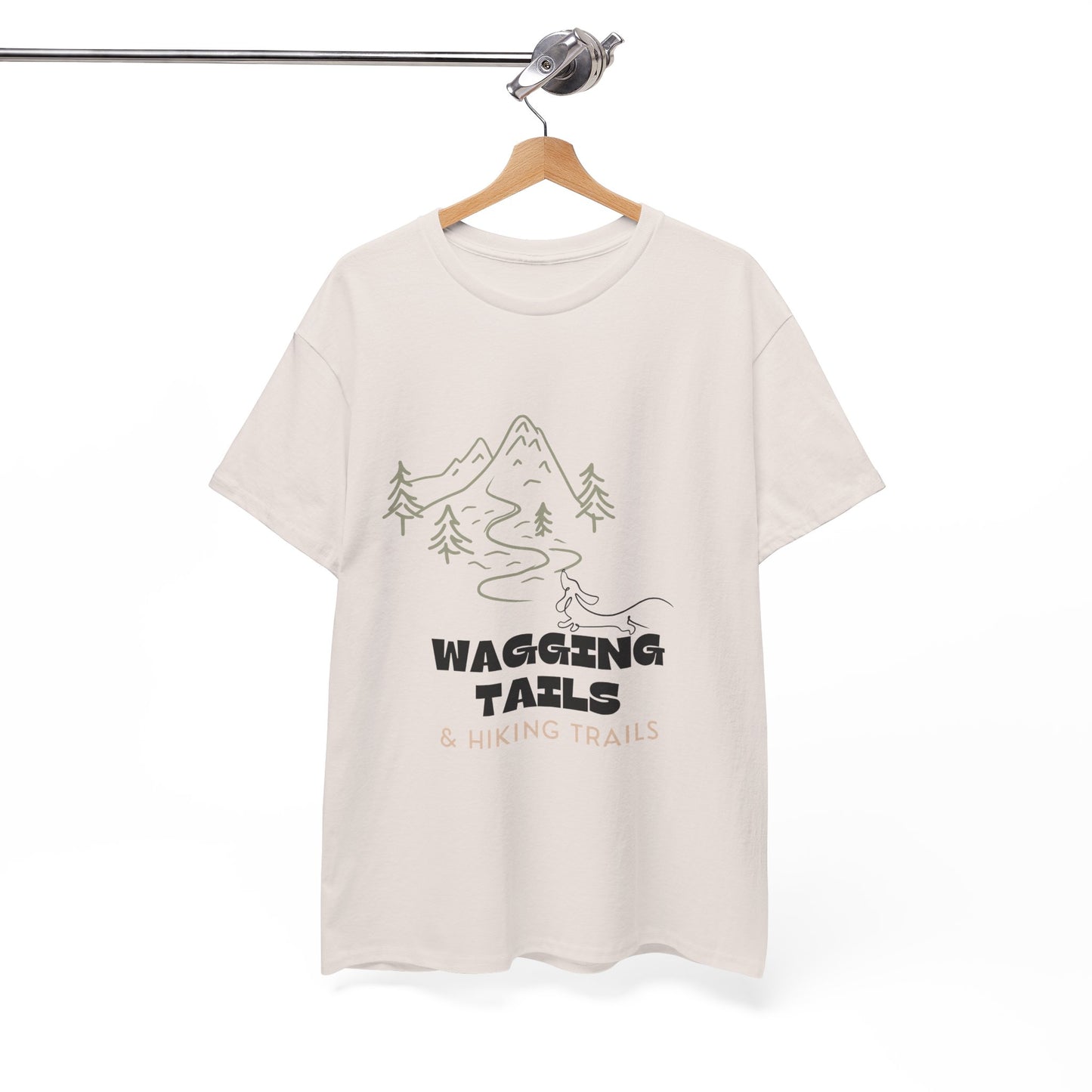 Wagging Tails Hiking Trails - Unisex Heavy Cotton Tee