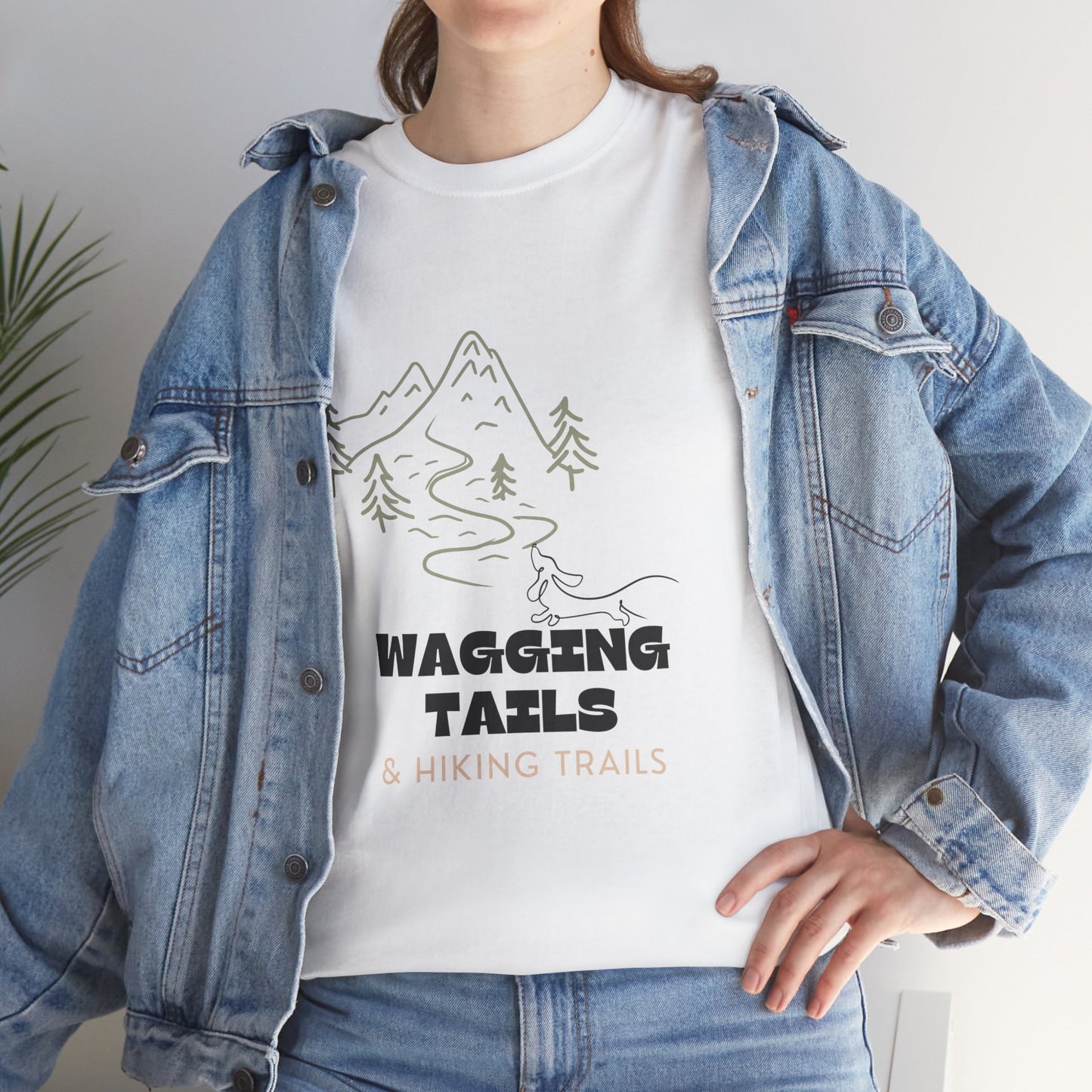 Wagging Tails Hiking Trails - Unisex Heavy Cotton Tee