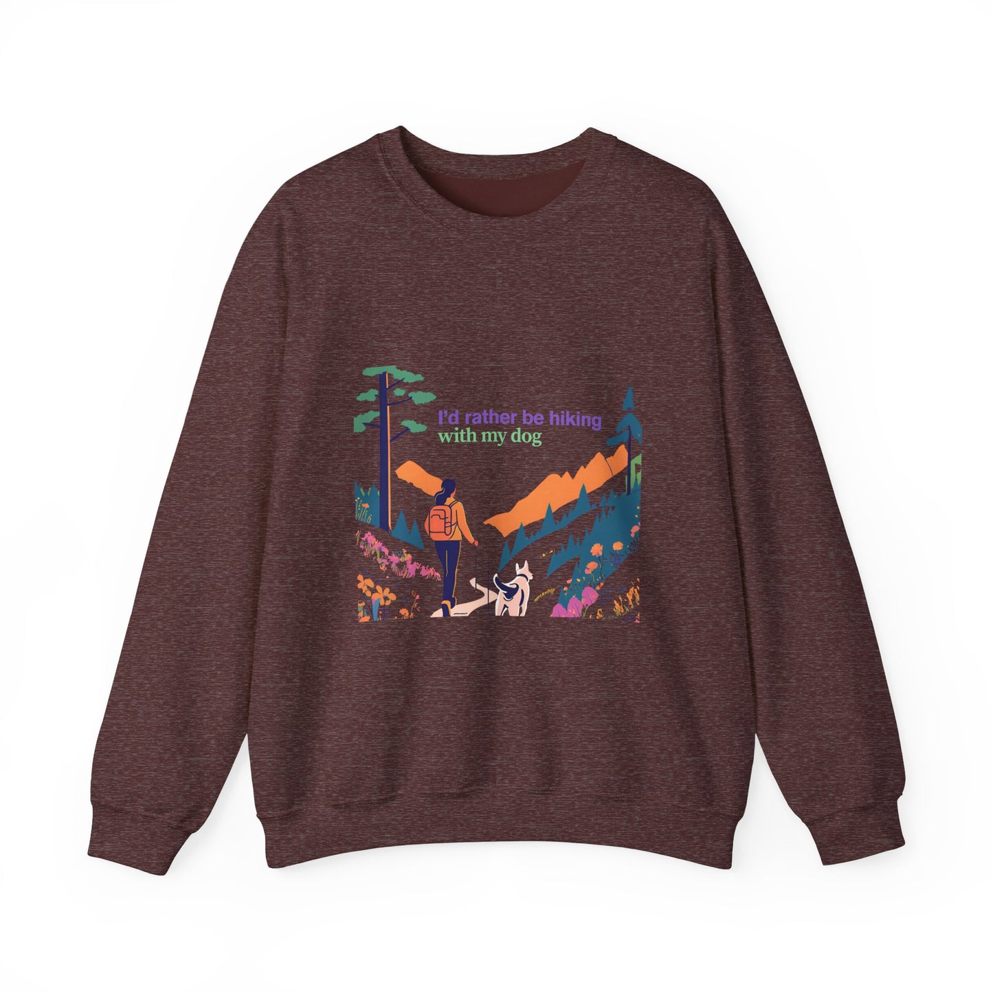 I'd rather be hiking with my dog - Crewneck Sweatshirt
