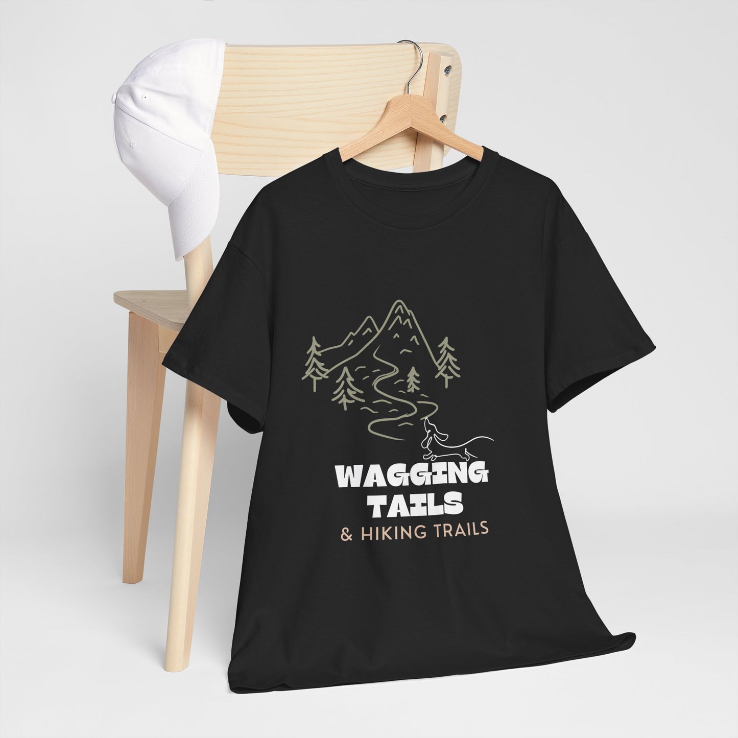 Wagging Tails Hiking Trails - Unisex Heavy Cotton Tee