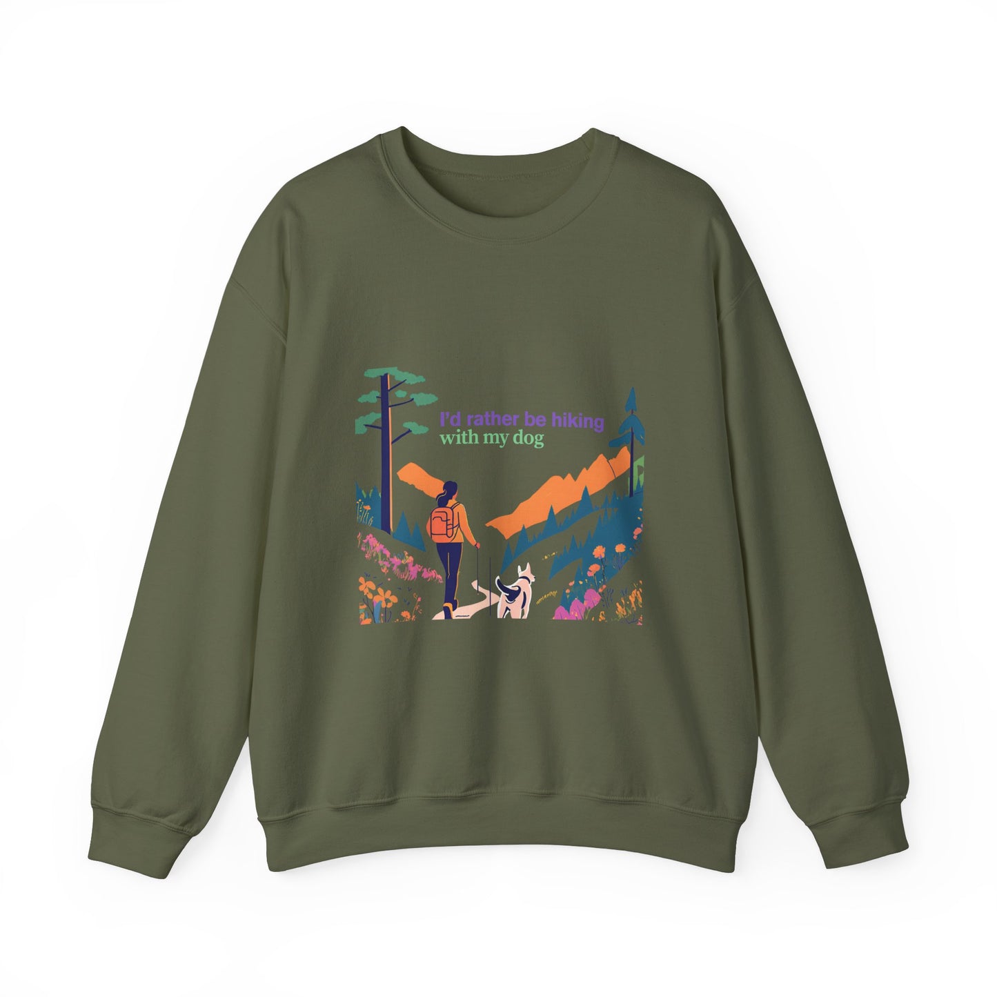 I'd rather be hiking with my dog - Crewneck Sweatshirt