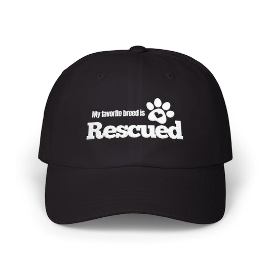My Favorite Breed Is Rescued – Embroidered Classic Dad Cap