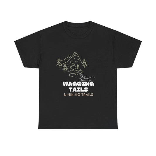 Wagging Tails Hiking Trails - Unisex Heavy Cotton Tee