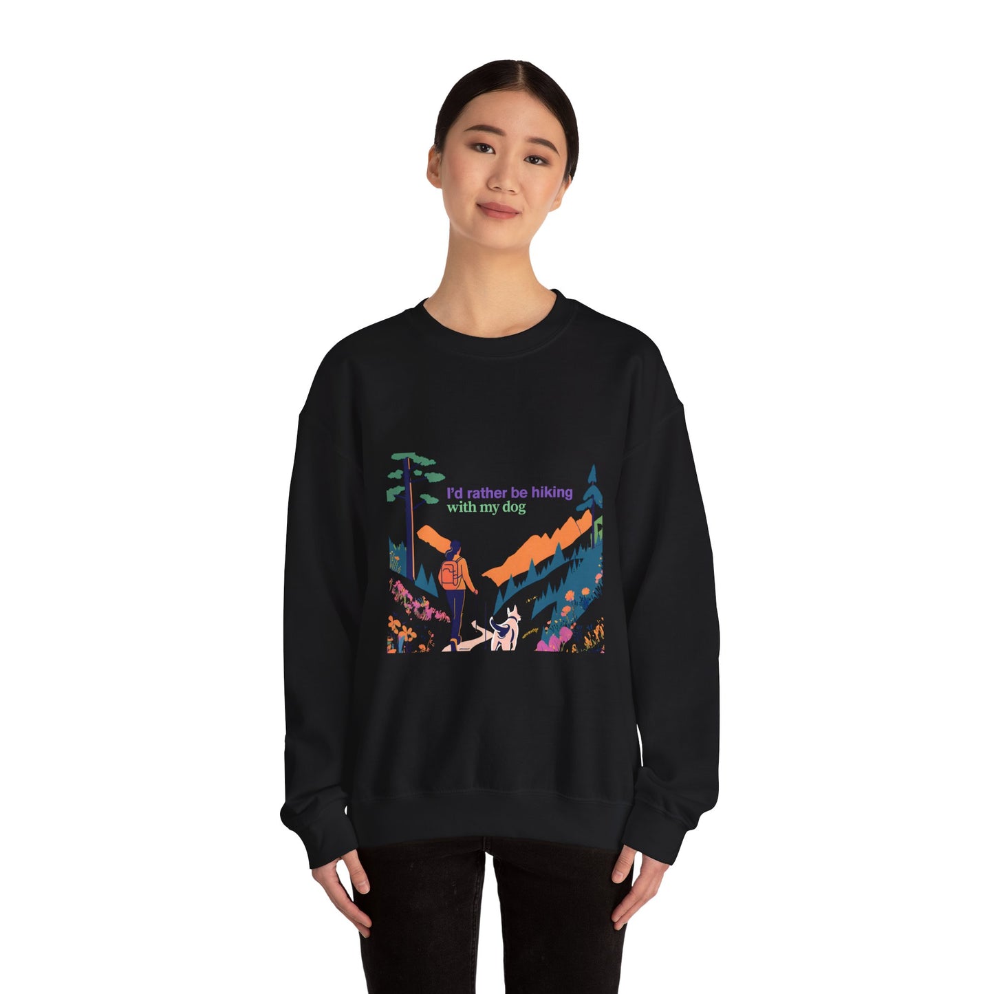 I'd rather be hiking with my dog -  Crewneck Sweatshirt