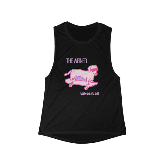 The Weiner Takes it All - Women's Flowy Muscle Tank